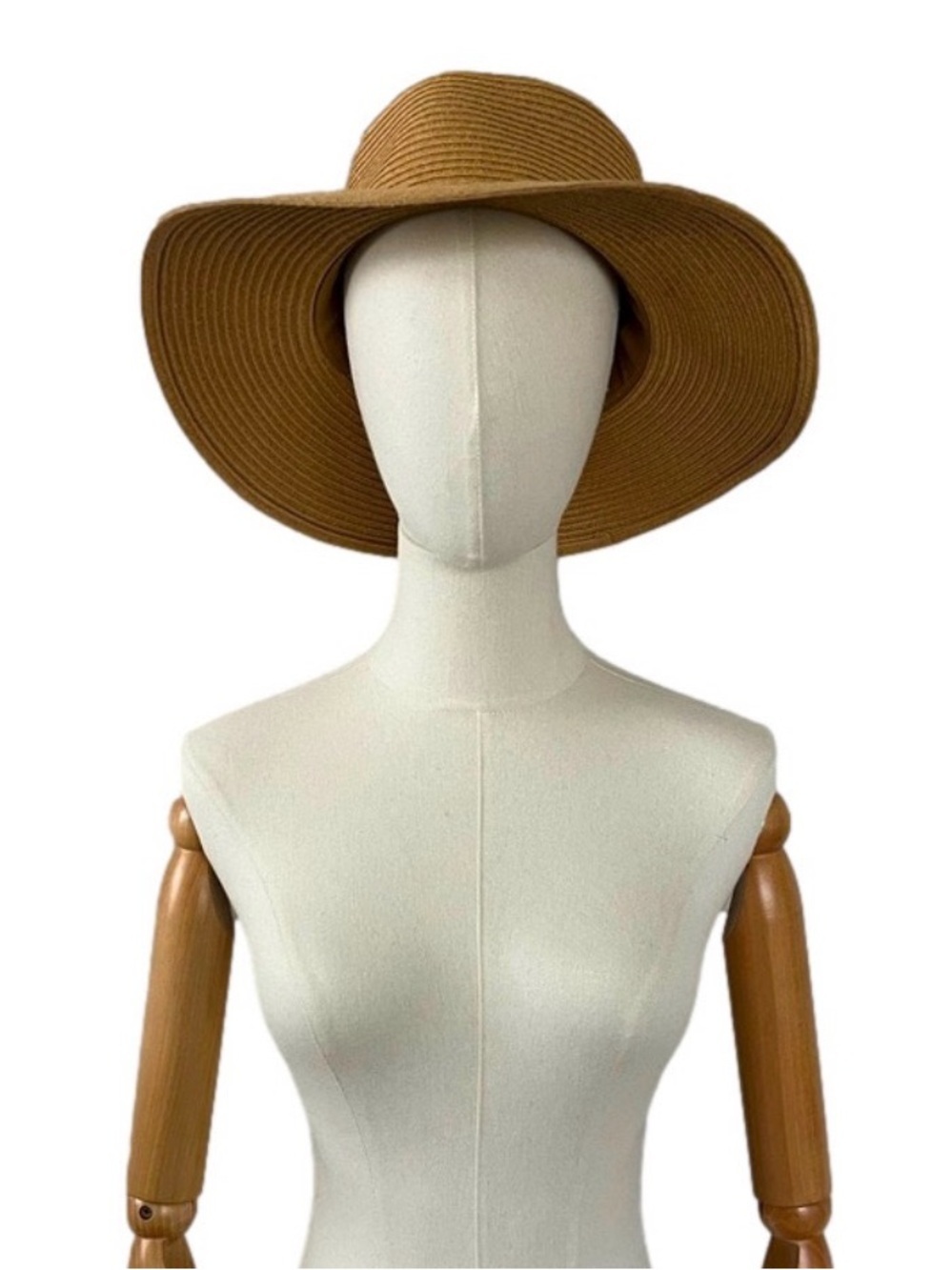 Old Navy Paper Straw Wide Brim Sun Hat Tan S/M Beach Boho - Picture 7 of 10